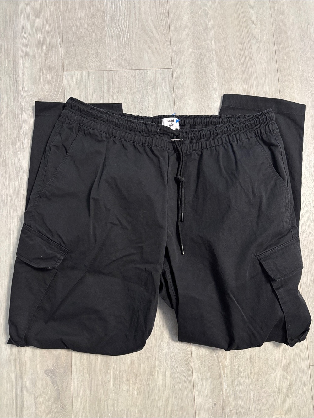 🔥BUNDLESALE Men's XL Mode Of One Black Cargo Pants Elastic Drawstring Waist